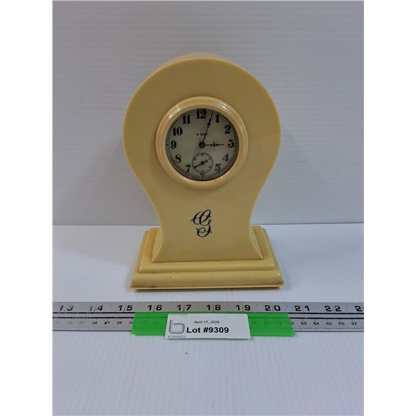 French Ivory Mantle Wind-Up Clock - Works