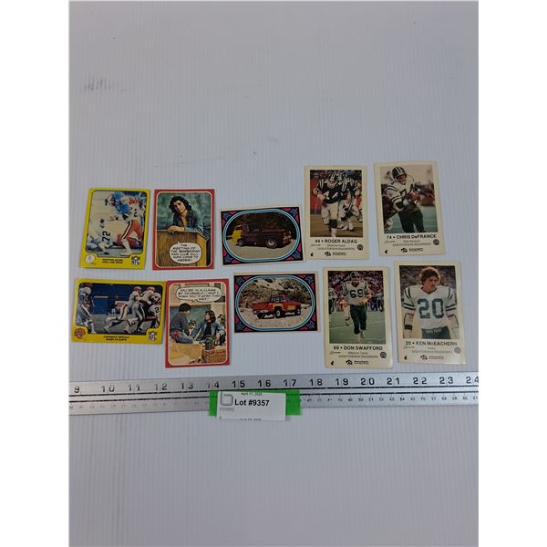 (4) Saskatchewan Roughriders Trading Cards  (1980's), (2) NFL Football Trading Cards (Retro), John T