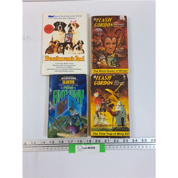 (2) Vintage Flash Gordon Books, Piers Anthony - Custer, Beethoven's 2nd Book