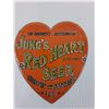 Image 2 : Jung's Red Heart Beer Metal Sign  - 6" x 5.5"