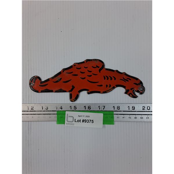 Mobil Oil Gargoyle Pegasus Metal Sign - 8" x 3"