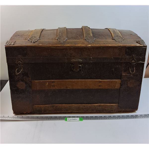 * Antique Steamer Trunk - 28" x 16" x 18" - Some Wear - CANNOT SHIP