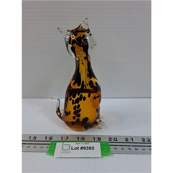 Fifth Avenue Crystal Art Glass Kitten - 6.5" x 4" x 2.5"