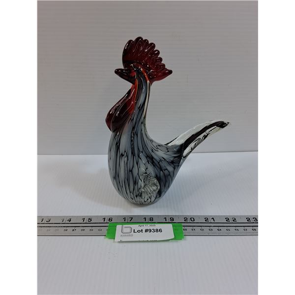 Rooster Art Glass Figurine - 8.5" x 8" x 5"