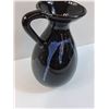 Image 2 : Blue Mountain Pottery Black & Blue Drip Pottery Vase - 10" Tall