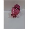 Image 4 : Cranberry Coin Dot Art Glass Vase - 6" x 4"