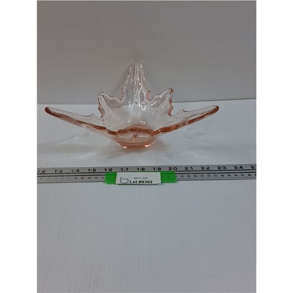 Peach Art Glass Bowl - 9.5" x 4"
