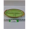 Image 1 : Royal Winton Green w/Gold Accent Divided Serving Dish - 10" x 6"