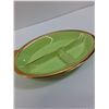 Image 2 : Royal Winton Green w/Gold Accent Divided Serving Dish - 10" x 6"