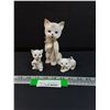 Image 1 : Porcelin Mother Cat w/Kittens Figurine Set - 6" Tall - Made in Japan