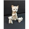 Image 3 : Porcelin Mother Cat w/Kittens Figurine Set - 6" Tall - Made in Japan