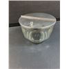 Image 2 : BICO Bloomfield Mfg. Depression Glass Metal Flip Top Sugar Bowl - 6" x 4"