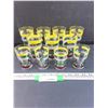 Image 1 : MCM Striped Tumbler Glasses Set - (7) Tall & (4) Short