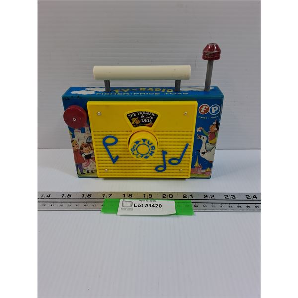 Retro Fisher Price Radio Toy "Farmer in the Dell"