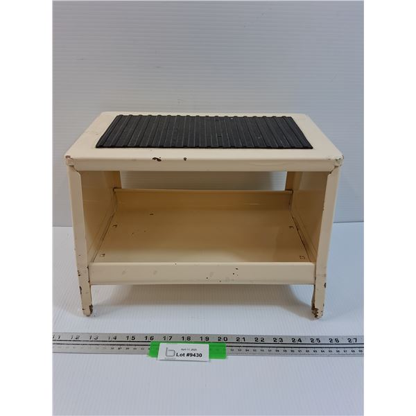 Vintage Metal Step Stool - 14" x 9.5" x 9.5"