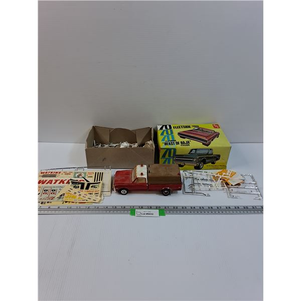 AMT Chevrolet 1970's Model Truck & Box w/Acessories & Stickers