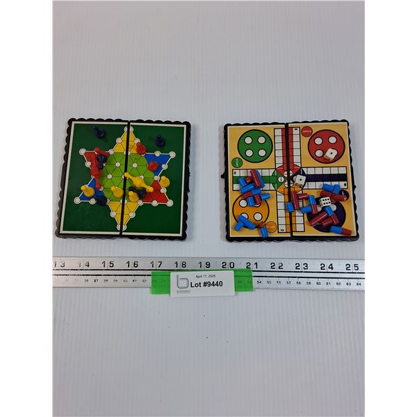 (2) Magnetic Travel Games: Chinese Checkers & Trouble - As Is