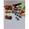 Image 2 : Toy Lot: Various Die Cast Vehicles, Mini Pool Balls, Toy Dispenser