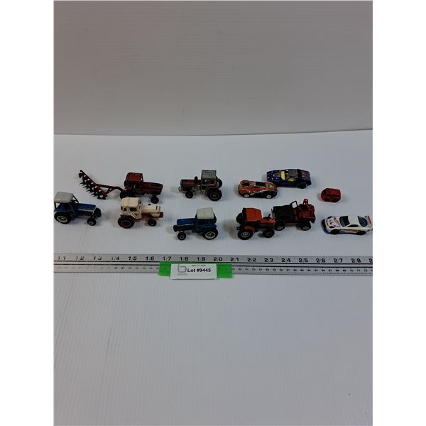 (6) Die Cast Tractor Models & (5) Various Dies Cast Vehicles