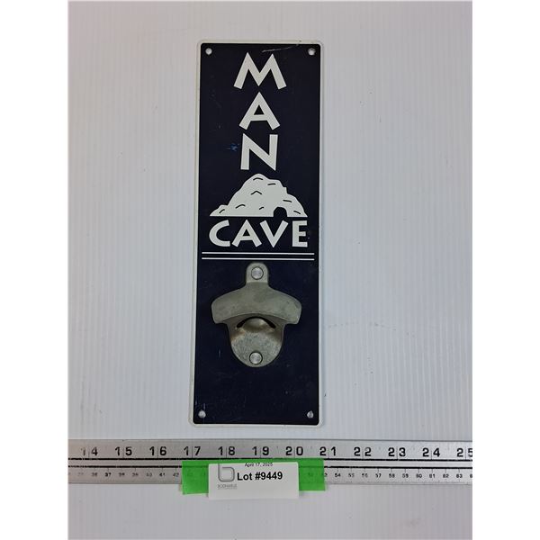 Man Cave Wall Mount Bottle Opener - 12" x 4"