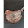 Image 2 : Vintage Pink Glass Dove Bird on Nest - 6" x 4"
