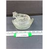 Image 1 : Vintage Glass Cow Butter Dish - 5" x 4"