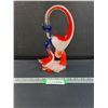 Image 1 : Vintage Red, Blue, Orange & White Swan Art Glass Figurine - 11" Tall