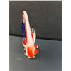 Image 4 : Vintage Red, Blue, Orange & White Swan Art Glass Figurine - 11" Tall