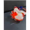 Image 6 : Vintage Red, Blue, Orange & White Swan Art Glass Figurine - 11" Tall