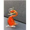 Image 2 : Vintage Murano Style Art Glass Red & Yellow Swan Figurine - 10" Tall
