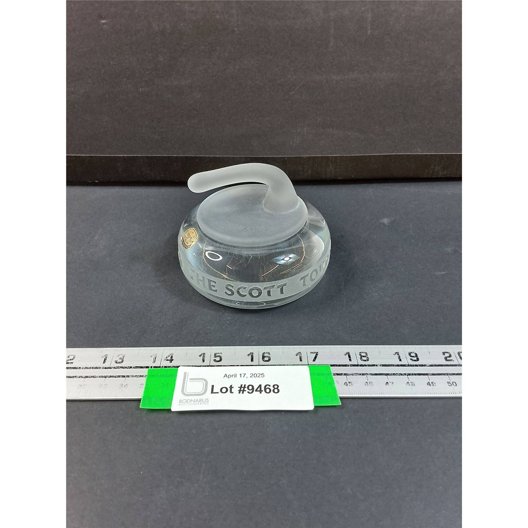 Glass Scott Tournament of Hearts Curling Rock Figurine - 4