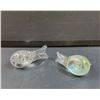 Image 4 : (2) Art Glass Bird Paper Weights: Iridescent Lefton Style & Bubbles