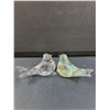 Image 5 : (2) Art Glass Bird Paper Weights: Iridescent Lefton Style & Bubbles
