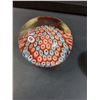 Image 2 : (2) Art Glass Paper Weights: Rainbow Millefiori
