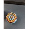 Image 3 : (2) Art Glass Paper Weights: Rainbow Millefiori