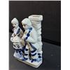 Image 2 : Vintage Ceramic French Renaissance Style Couple Figurine Vase - 7" x 5" x 2"