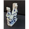 Image 4 : Vintage Ceramic French Renaissance Style Couple Figurine Vase - 7" x 5" x 2"
