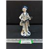 Image 1 : Vintage Ardco (3259) White & Blue Renaissance Porcelain Man w/Mandolin Figurine - 8" Tall