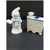 Image 4 : (2) Porcelain Figurines: Clown & Piano - 4.5" x 3"