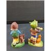 Image 4 : (2) Vintage Plastic Hummel Style Christmas Tree Ornament Figurines Set - 4.5" Tall