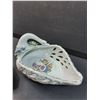 Image 3 : (2) Porcelain Floral Swan Basket Style Candy Dishes