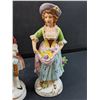 Image 3 : (2) Porcelain Woman w/Garden Flowers & Man Figurines - 8.5" Tall