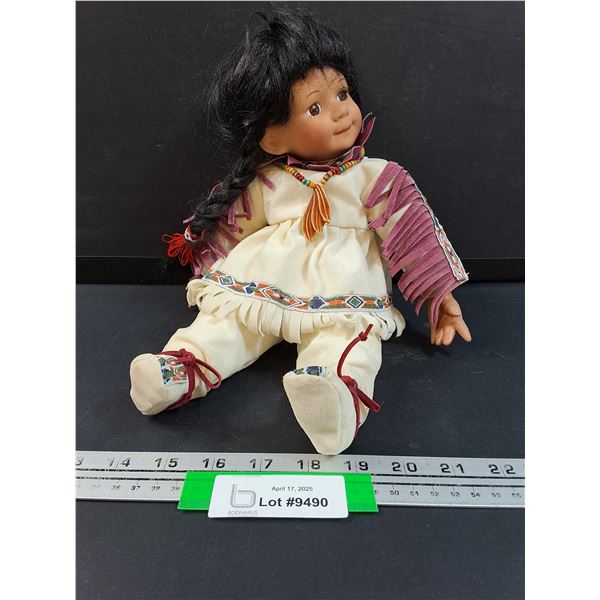 Native American Indigenous Porcelain Doll