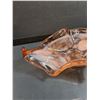 Image 2 : Vintage Murano Style Peach & White Art Glass Dish - 12.5" x 7" x 3"