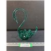 Image 1 : Alta Glass Style Green Swan Figurine Art Glass - 9.5" Tall