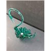 Image 3 : Alta Glass Style Green Swan Figurine Art Glass - 9.5" Tall
