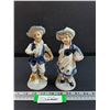 Image 1 : (2) German Porcelain Woman & Man Figurines - 8" Tall