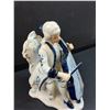Image 2 : Vintage Porcelain Renaissance Style Sitting Man Playing Cello Figurine - 8" Tall