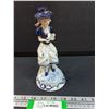 Image 1 : Vintage Blue Delft Girl w/Dove Figurine - 8" Tall