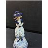 Image 2 : Vintage Blue Delft Girl w/Dove Figurine - 8" Tall